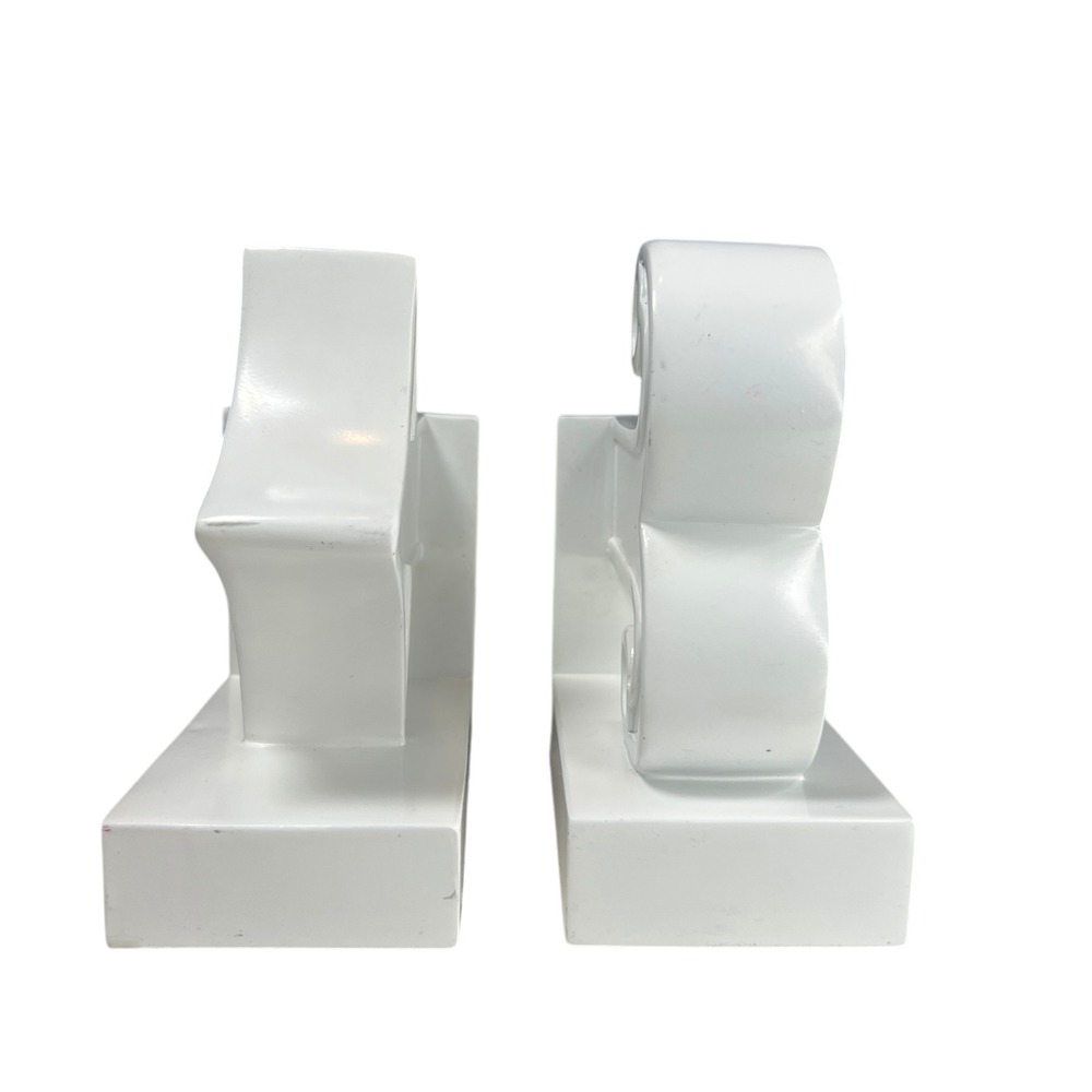 Jonathan Adler Happy Chic Bookends White Arrow Modern Pair Katie Set - Picture 2 of 10